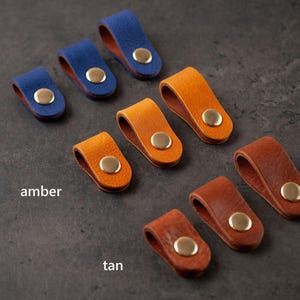 Leather Cord Organizer Set, Handmade Cable Keepers GRAPE