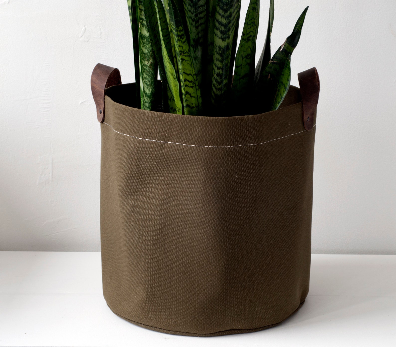 Canvas Planter Bag Indoor Tabletop Planter Plant Basket Pot Etsy