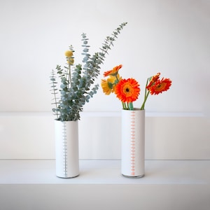 Leather Wrapped Vase: White with colored Handstitched Cover - Fresh or Dried Flowers image 1
