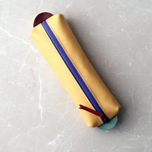 Leather Pencil Case , Graduation Gift Colorful Unique Pen Pouch , Makeup Organizer ,  Christmas Gift  For Him , Gift For Teacher
