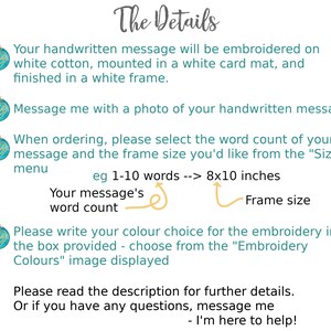 Custom Embroidery Art Handwriting Sign. Personalised Memory | Etsy