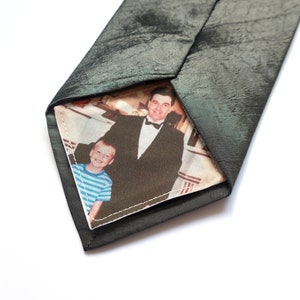 Custom photo tie patch for dad. Sentimental father of the bride gift from bride. Rustic sew on patch for wedding day necktie with picture image 4