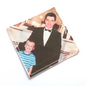 Custom photo tie patch for dad. Sentimental father of the bride gift from bride. Rustic sew on patch for wedding day necktie with picture image 5