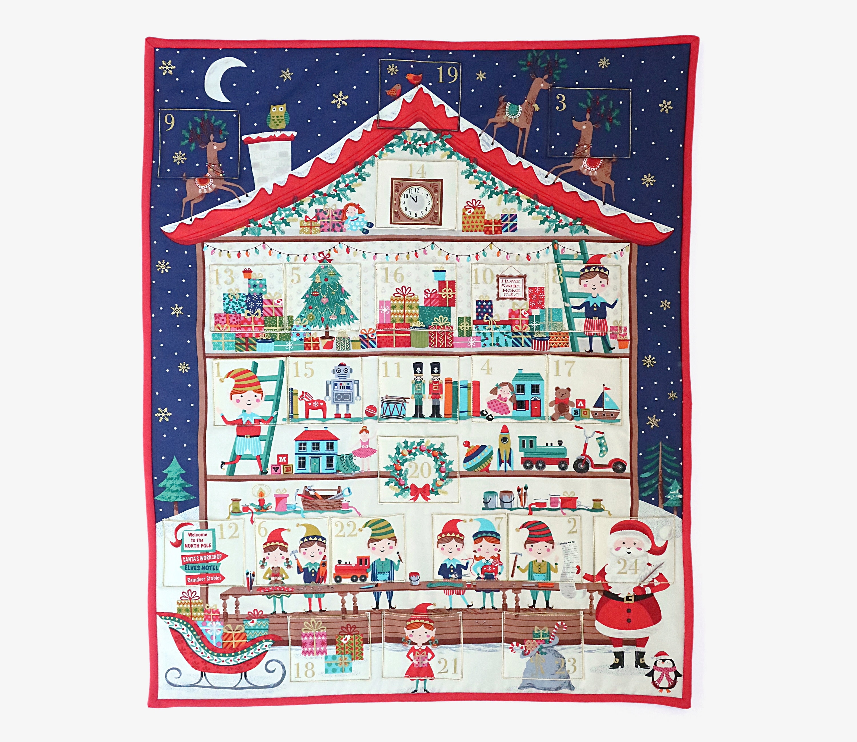 Fabric advent calendar Vintage Christmas Reusable advent Etsy