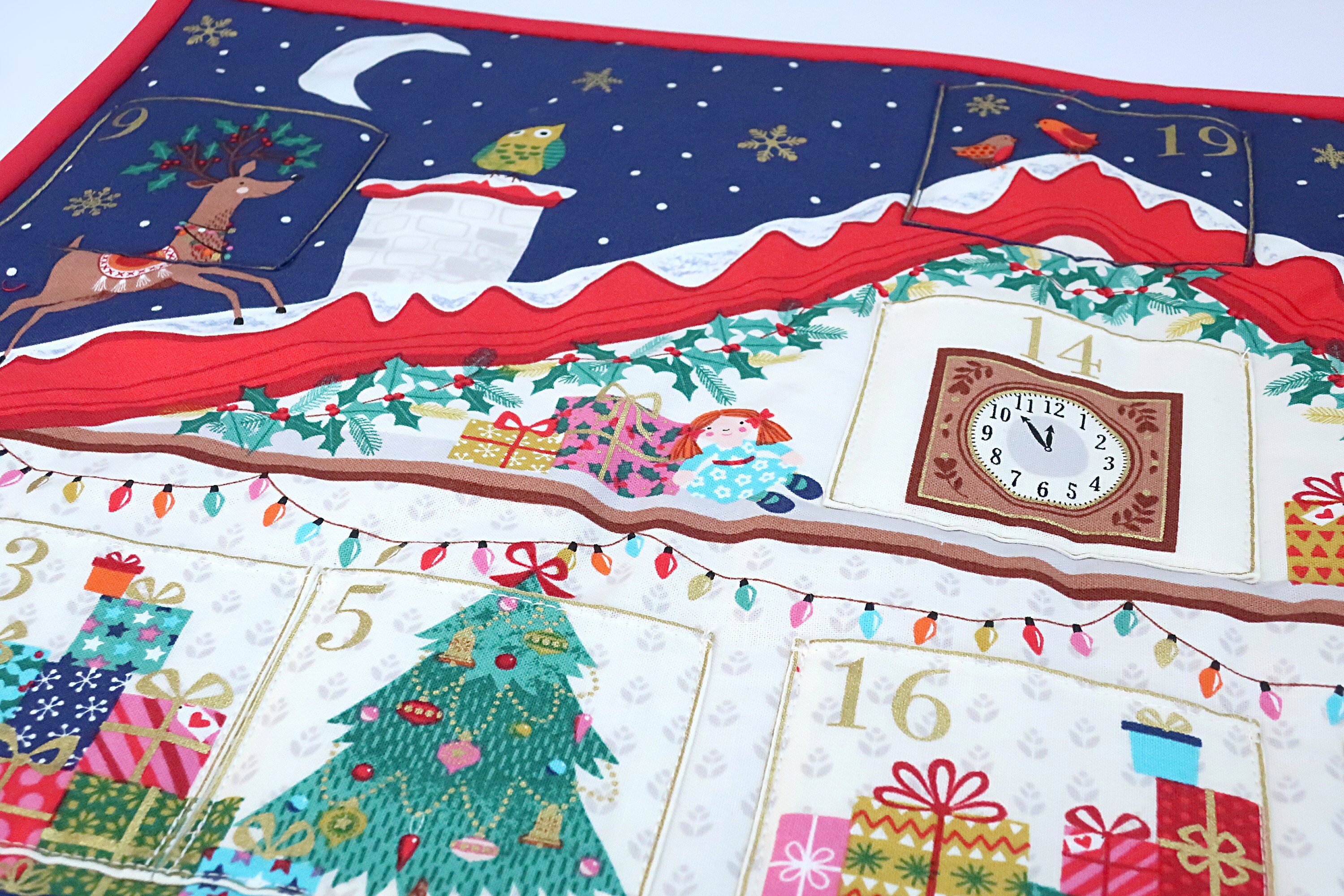Fabric advent calendar Vintage Christmas Reusable advent Etsy