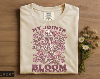 Skeleton Flowers Comfort Colors Tee: Chronic Illness Awareness Shirt