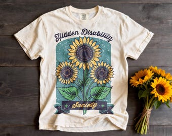 Hidden Disability Sunflowers T-shirt | Awareness Floral Design