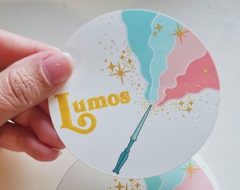 Lumos Sticker, Magic Wand Sticker, Gryffindor,Hexe, Zauber, Handmade Sticker, hp