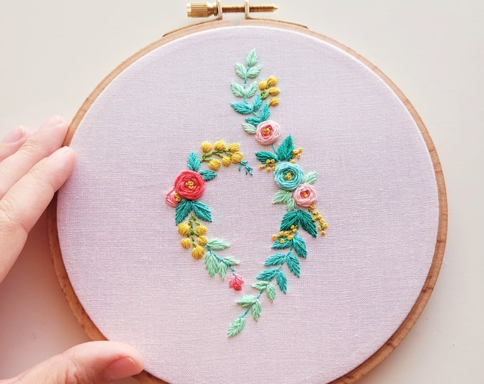 NEDA Floral Embroidery Hoop Art