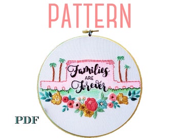 Embroidery Pattern PDF,LDS Temple Art,Families Are Forever,Instant Download PDF,Hand Embroidery Pattern,Arizona,Printable Stitching Pattern