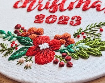 Baby's First Christmas 2023 Customizable Ornament, Embroidery Hoop Ornament,Personalized Ornament, Hand Embroidered Christmas Ornament