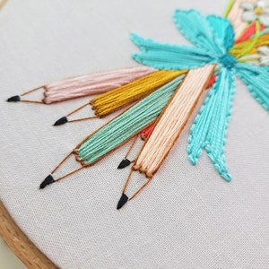 You've Got Mail Bouquet of Freshly Sharpened Pencils, Digital PDF Embroidery Pattern, Instant Download,Printable Pattern, DIY Hoop Art image 7