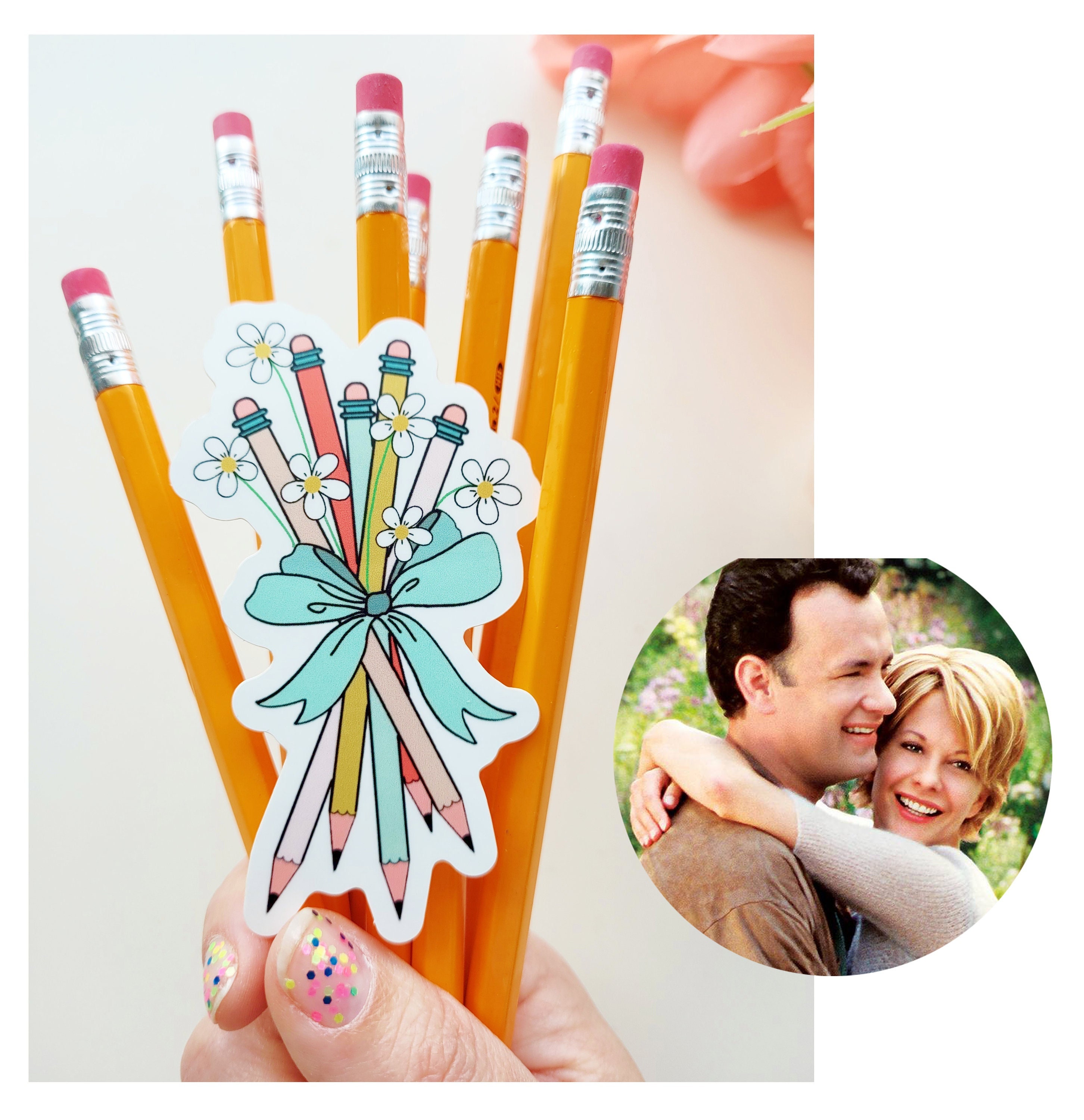 You've Got Mail Sticker, Bouquet of Freshly Sharpened Pencils,Movie Stickers,Teacher Gift,Waterproof,Waterbottle Sticker,Stanley Sticker