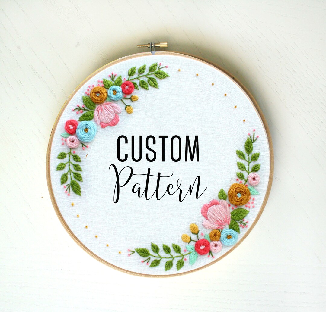 Customized DIGITAL Floral Embroidery Pattern,pdf Pattern Art,wedding ...
