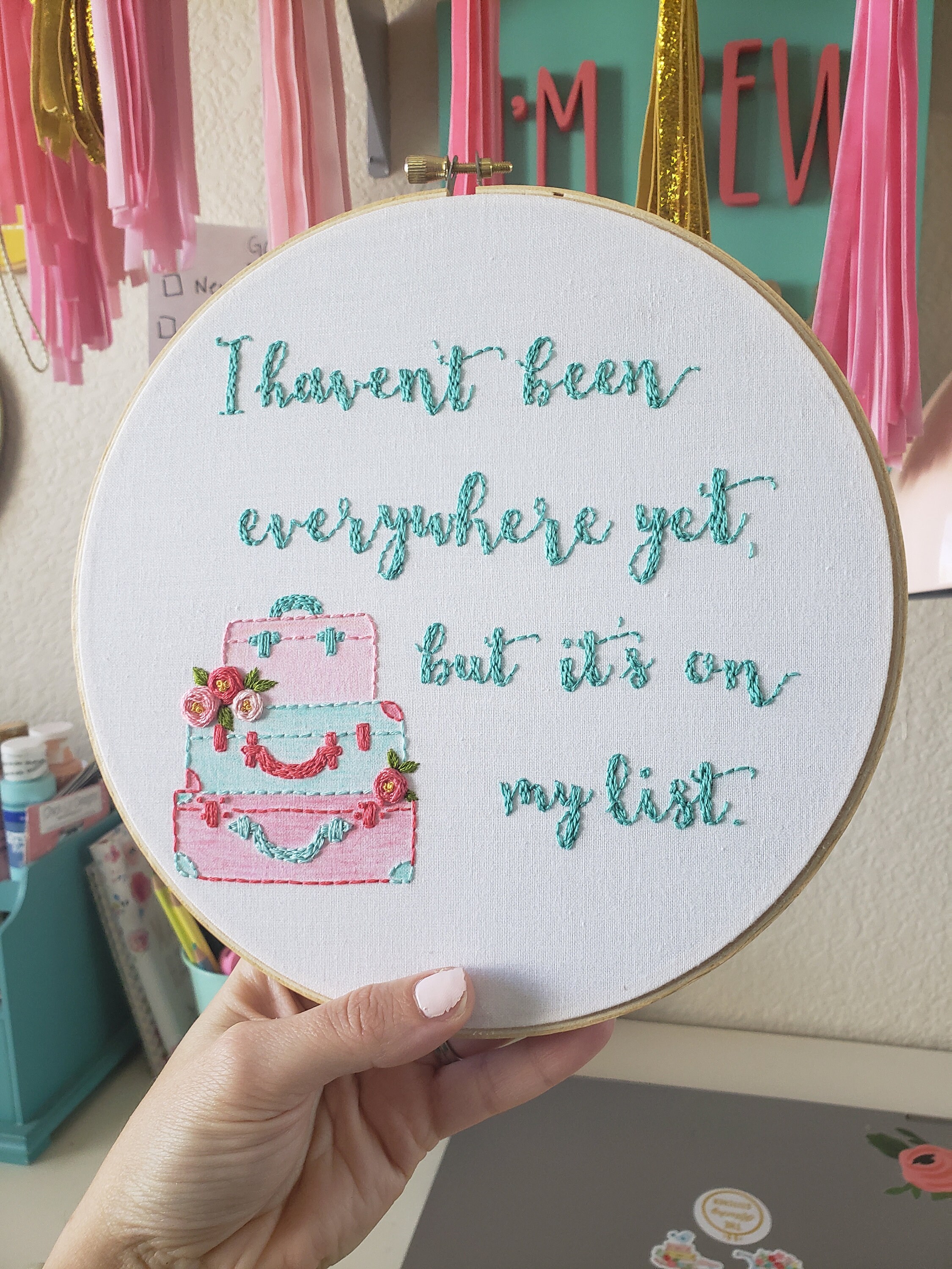 Travel Themed Embroidery Patterninstant Download Pdfgift for Etsy