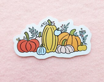 Fall Pumpkins Sticker, Colorful Pumpkins, Waterbottle Sticker, Fall Foliage, Autumn Pumpkins, Gilmore Girls Weather, Pumpkin Patch Sticker