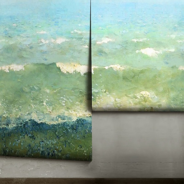 Painterly Coastal Mural • Easy to Apply Removable Peel 'n Stick Wallpaper • Vinyl-Free •  Non-toxic