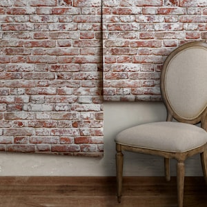 Whitewashed Antique Brick Peel 'n Stick or Traditional Wallpaper Made in the USA Vinyl-Free Non-toxic image 1