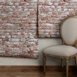 Whitewashed Antique Brick Peel 'n Stick or Traditional Wallpaper Made in the USA Vinyl-Free Non-toxic image 1