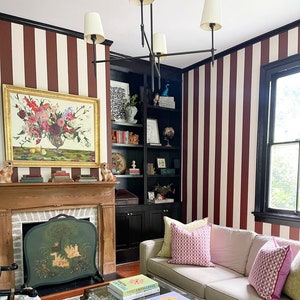 Chestnut Stripe Wallpaper || Peel 'n Stick or Prepasted • Vinyl-Free •  Non-toxic