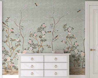 Giverny | Silver Lake Chinoiserie Wallpaper Mural