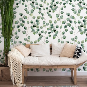 Eucalyptus Wallpaper Mural || Wall Décor Decal || Easy install || Removable Wallpaper • Vinyl-Free •  Non-toxic