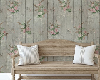 Emma Antique Bouquet |  Peel 'n Stick or Traditional Wallpaper | Made in the USA! • Vinyl-Free •  Non-toxic
