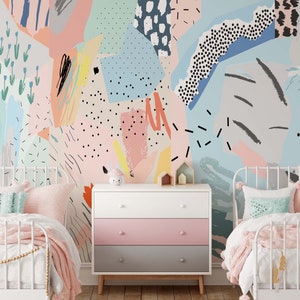 Charlie Abstract Wallpaper Mural || Traditional or Removable • Vinyl-Free •  Non-toxic