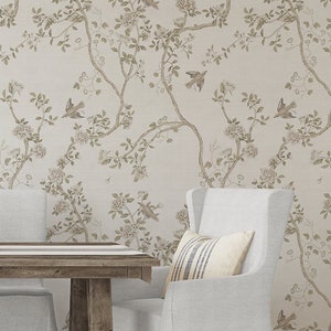 Chaumont Tranquil Peel 'n Stick or PrePasted Wallpaper Vinyl-Free Non-toxic image 2