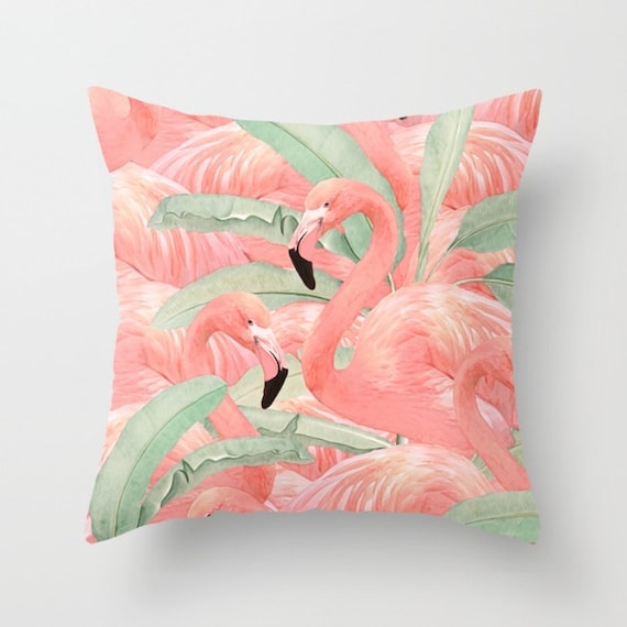 Tropical Flamingo Pillow | Etsy Tropical Flamingo Pillowcase Set