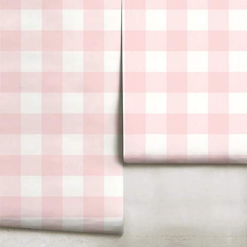 Buffalo Check Wallpaper Gingham Pastel Pink by Dept 6 Etsy