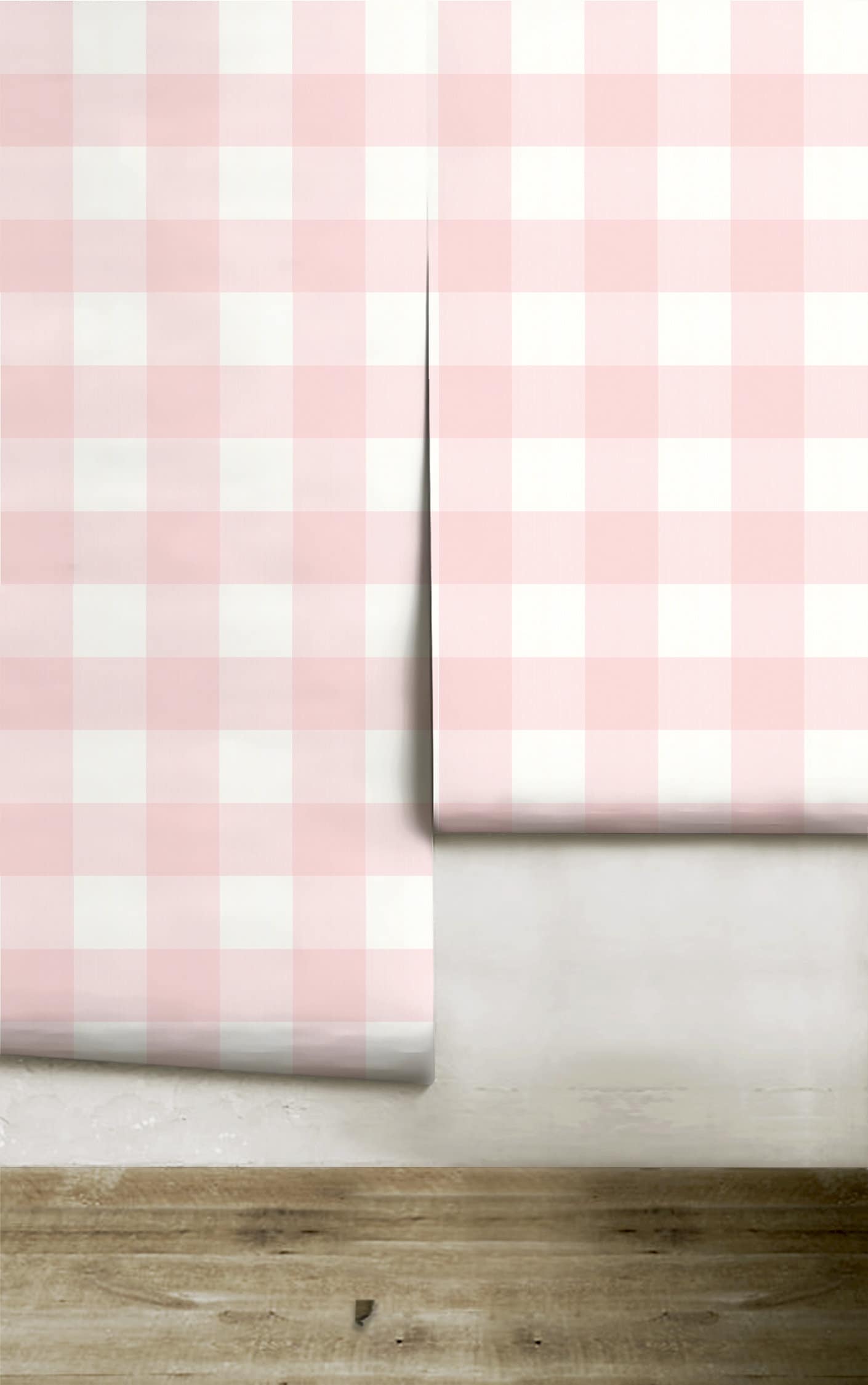Buffalo Check Light Blush Removable Wallpaper Peel Etsy