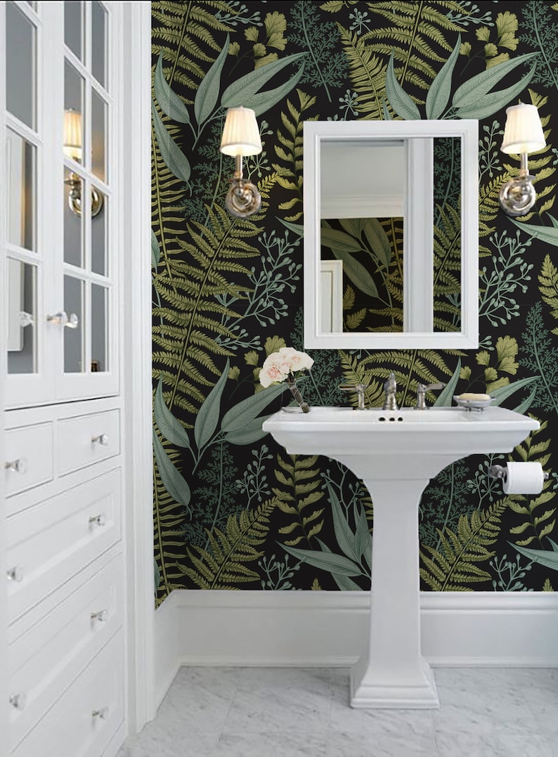 Easy install Removable Wallpaper Ships FREE! Merritt Botanical Fern Wallpaper Mural Wall D\u00e9cor Decal