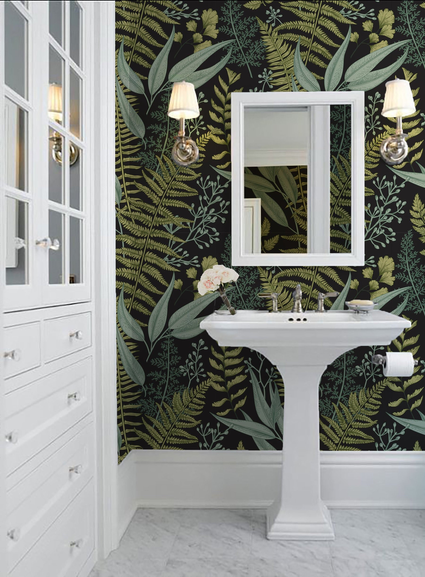 Merritt Botanical Fern Wallpaper Mural Wall Décor Decal - Etsy Merritt Botanical Fern Wallpaper Mural Wall Décor Decal - Etsy