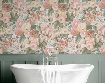 Genevieve Pastel | Peel 'n Stick or Traditional Wallpaper | Made in the USA! • Vinyl-Free •  Non-toxic