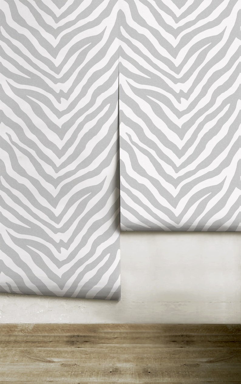 Zebra / Cashmere Removable Peel 'n Stick or Traditional Wallpaper Free Custom Colors Vinyl-Free Non-toxic image 2