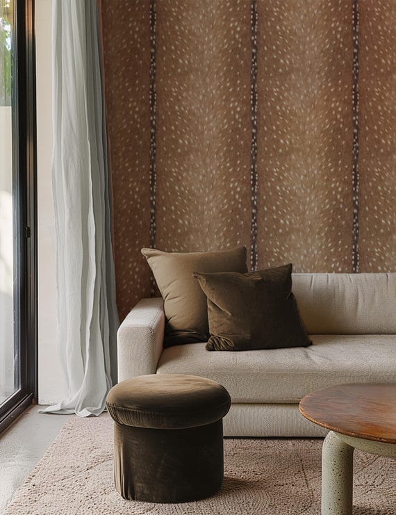 Deer Axis | Peel 'n Stick or Traditional Wallpaper |  Made in the USA! • Vinyl-Free •  Non-toxic