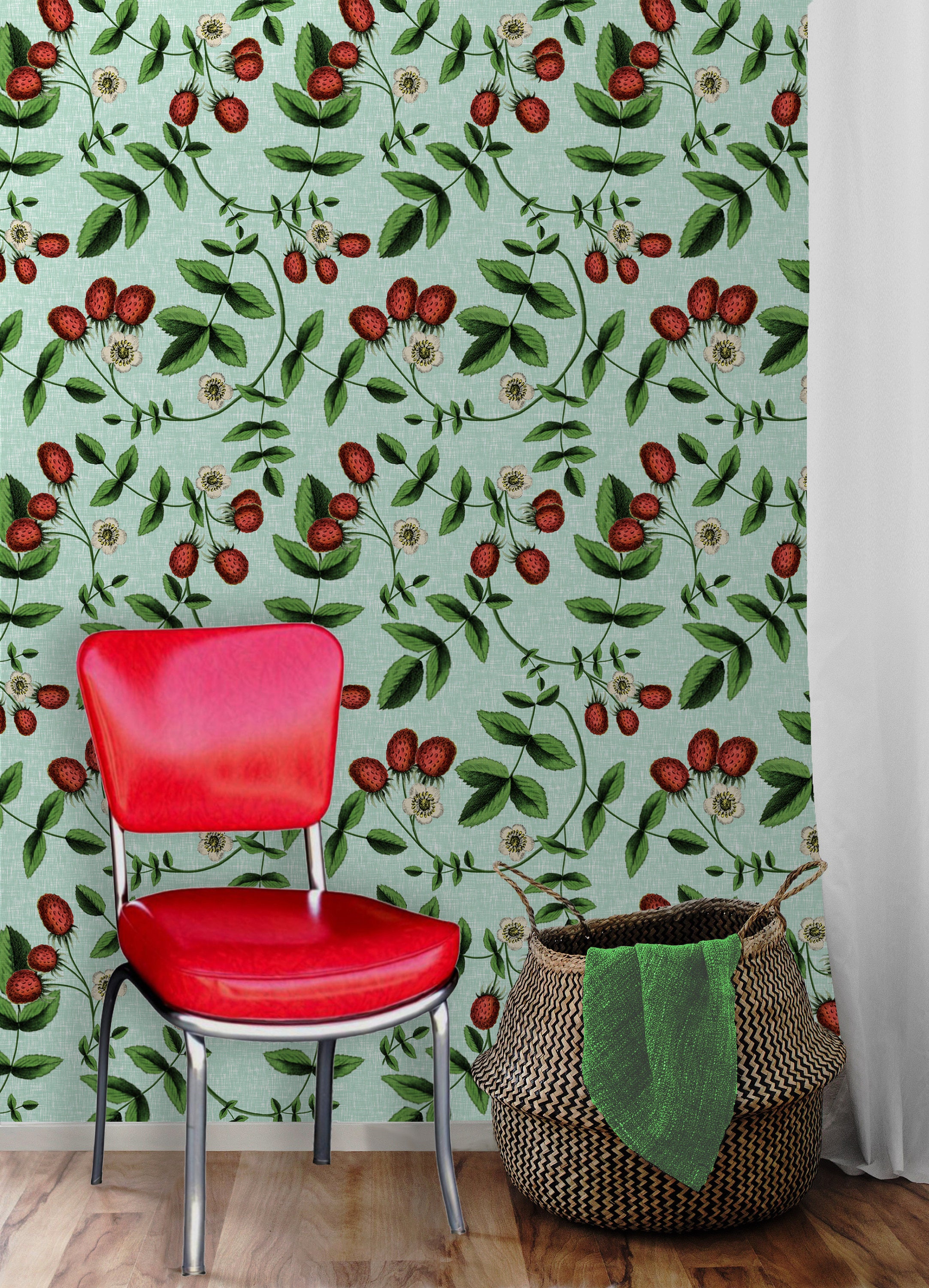 Vintage Berry • Easy to Apply Removable Peel 'n Stick Wallpaper • Vinyl ...
