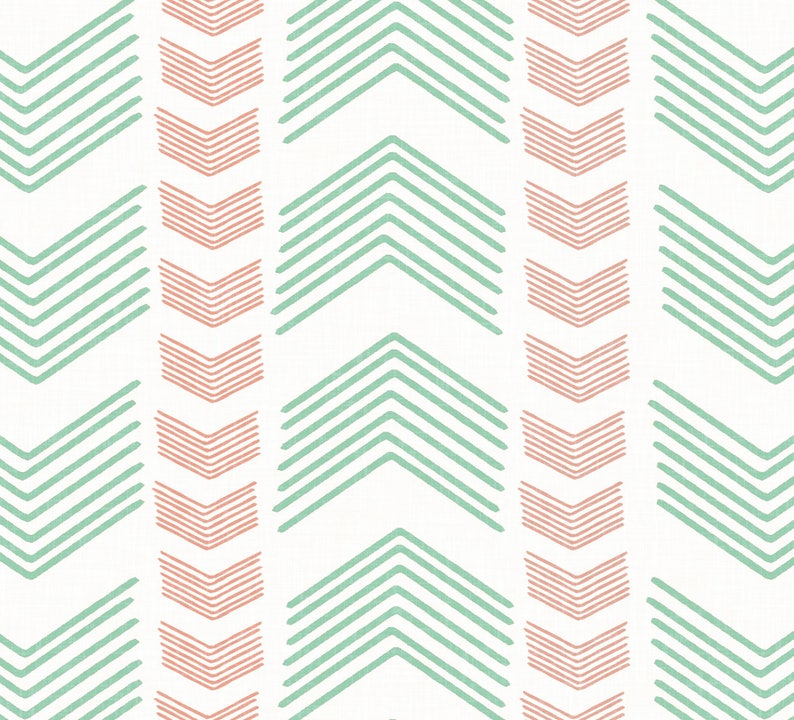 Directions White Mint /& Coral \u2022 Easy to Apply Removable Peel /'n Stick Wallpaper Ships FREE!