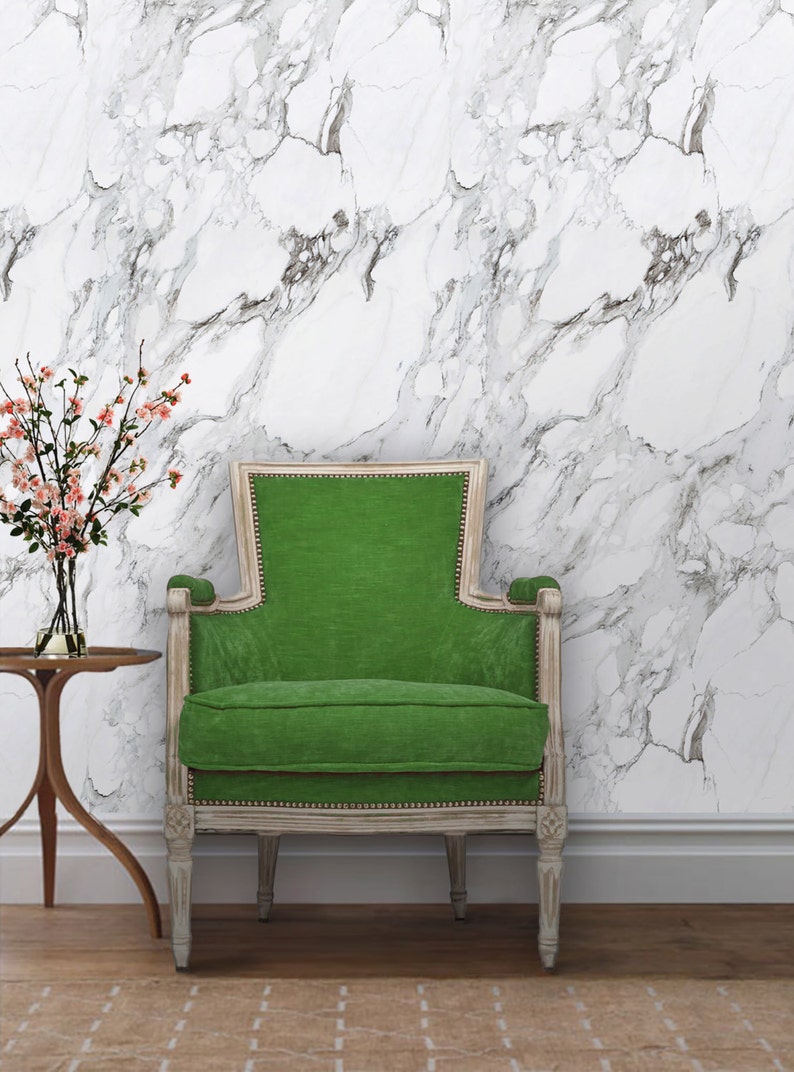 Carrera Marble Removable Peel 'n Stick Wallpaper Custom Sizes and Colors Vinyl-Free Non-toxic image 1