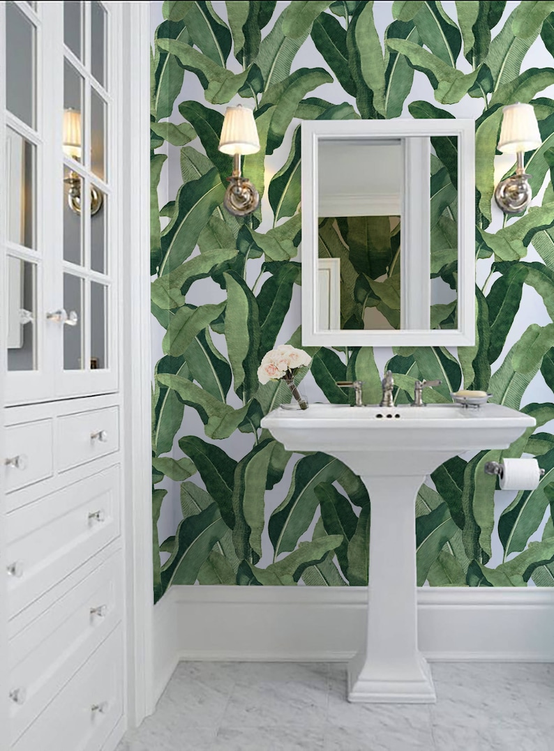 Catalina Palms Standard Scale Removable or Traditional Wallpaper Vinyl-Free Non-toxic image 1