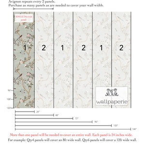 Avignon Chinoiserie Silver Lake Peel 'n Stick or PrePasted Wallpaper Removable Vinyl-Free Non-toxic image 5