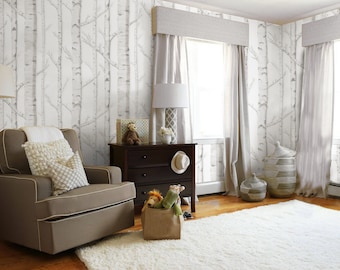 Storybook Birch | Peel 'n Stick or Traditional Wallpaper | Made in the USA • Vinyl-Free •  Non-toxic