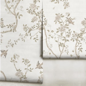 Chaumont Tranquil Peel 'n Stick or PrePasted Wallpaper Vinyl-Free Non-toxic image 3