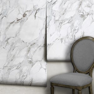 Carrera Marble Removable Peel 'n Stick Wallpaper Custom Sizes and Colors Vinyl-Free Non-toxic image 3
