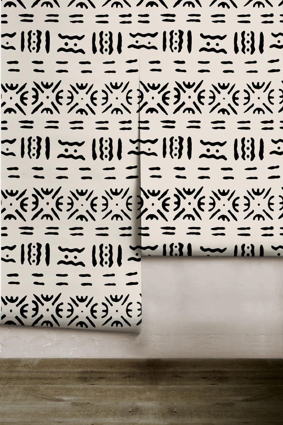 Buy Boho Dot Tile Wallpaper  Bohemian Style  Mudcloth Wallpaper Online in  India  Etsy