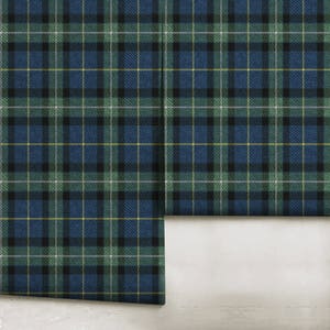 Cameron Tartan Easy to Apply Removable Peel &#39;n Stick Wallpaper • Vinyl-Free •  Non-toxic