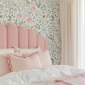 Posie Aquarell Blumen Wandbild || Herkömmliche oder entfernbare Tapeten • Vinylfrei • Ungiftig