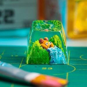 Paras Pokemon Artisan Keycap, Custom Resin Keycap For Mechanical Keyboard, Unique Gamer Gift, Gaming Setup Decor, Pokemon