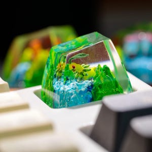 Bayleef Pokemon Artisan Keycap, Custom Resin Keycap For Mechanical Keyboard, Unique Gamer Gift, Gaming Setup Decor, Pokemon